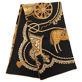 Pañuelo de seda Hermès Paperoles Negro 90