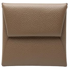 Portamonete Hermès Bastia in pelle Epsom Marrone