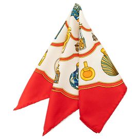 Pañuelo de seda Hermès Qu Importe Le Flacon Blanco