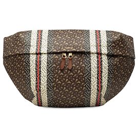 Burberry TB Monogram E-Canvas Stripe Gürteltasche braun Extra Large