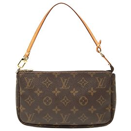 Louis Vuitton Monogram Pochette Accessoires Schultertasche Braun