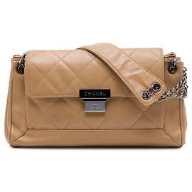 Borsa a tracolla Chanel Small Quilted Caviar Accordion Flap Marrone