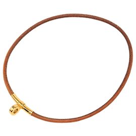 Collana Choker Kite in pelle marrone Hermès