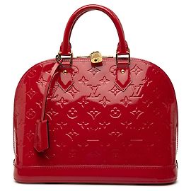 Borsa a mano Louis Vuitton Alma PM Monogram Vernis rossa