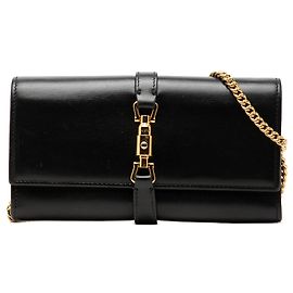 Borsa a tracolla Wallet On Chain Jackie 1961 Gucci in pelle di vitello nera