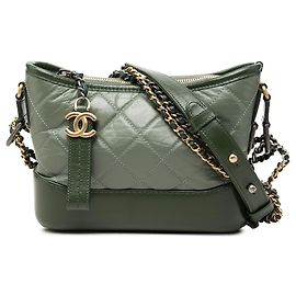 Green Chanel Small Bicolor Aged Calfskin Gabrielle Crossbody