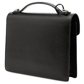 Borsa Satchel Louis Vuitton Epi Monceau 28 Nera