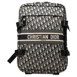 Valise de voyage Dior Travel Small en toile Oblique bleue