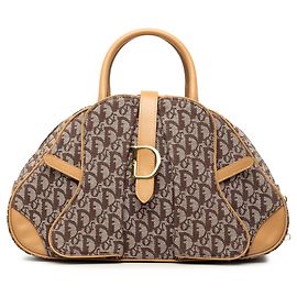 Diorissimo Canvas Double Saddle Bowler Bag Handtasche in Braun