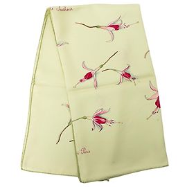 Foulard di seta Hermès Fleurs de Fuchsia Verde 90