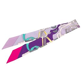 Twilly in seta Hermès Eperon D Or Viola