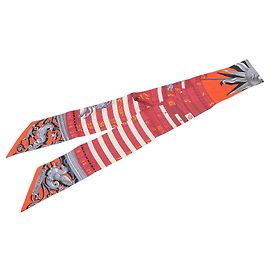 Twilly in seta Hermès Astrologie rosso