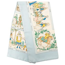 White Hermès Costumes Civils Actuels Silk Scarf 90 Scarves