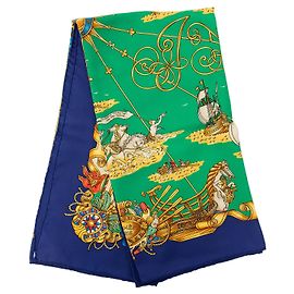 Foulard di seta Hermès Voiles de Lumiere Verde 90 Scarves