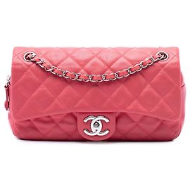 Bolso de hombro Chanel Medium Quilted Caviar Easy Flap Rosa