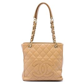 Chanel Caviar Petite Shopping Tote Braun