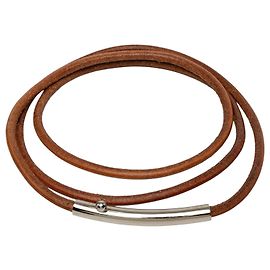 Ceinture en cuir à cordon Hermès marron