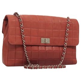 Chanel Vintage Chocolate Bar Mademoiselle Multipocket Flap Quilted Leather Medium