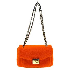 Fendi Be Baguette Flap Shearling Medium