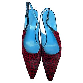 Dolce & Gabbana Décolleté Slingback in pelo di vitello leopardato rosso