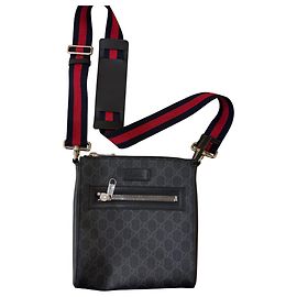 Borsa a tracolla Gucci Web Strap zip anteriore in tela rivestita GG stampata Medium