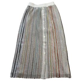 Falda de punto Missoni con rayas coloridas y botones