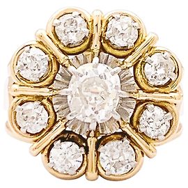 Autre Marque "Marguerite" Ring, zweifarbiges Gold, Altschlifff diamanten.