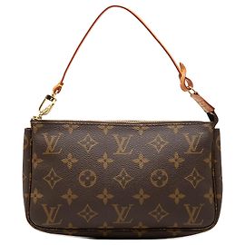 Louis Vuitton Monogram Pochette Accessoires Schultertasche Braun