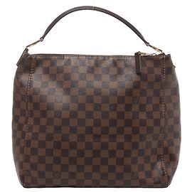 Borsa a tracolla Louis Vuitton Portobello PM Damier Ebene in marrone N41184