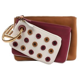 Bolsa de mão Fendi Triplet Leather x Studs em castanho 8BS001