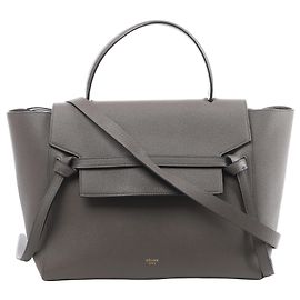 Céline Celine Belt Bag Mini Borsa a mano 2Way in pelle Grigio