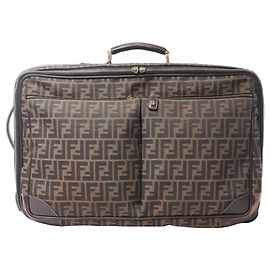 Borsa da viaggio Fendi Zucca Canvas & Leather in marrone