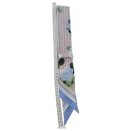 Lancel Seidentuch blau und weiß mit Blumenprint