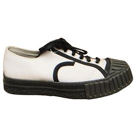 ADIEU Paris low-top sneakers in white and black canvas