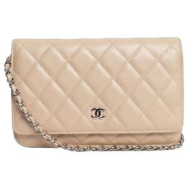 Chanel Portafoglio con catena caviar Neutral 2014