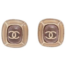 Chanel Pendientes Brown Coco Mark A15C