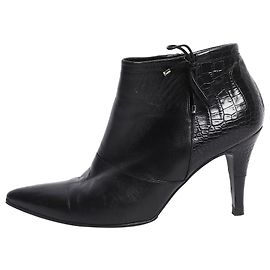 Chanel  Stiefeletten aus schwarzem Leder - Größe EU 41