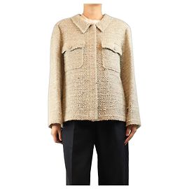 Chanel Chaqueta de tweed neutra - size UK 20