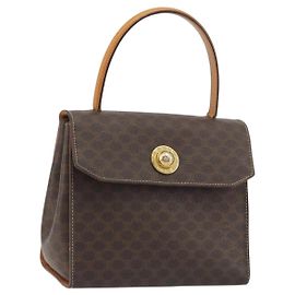 Céline CELINE Bolso de mano Star ball de lona Macadam PVC Cuero Marrón Dorado