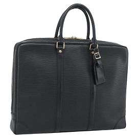 LOUIS VUITTON Epi Porte Documents Voyage Business Bag Black M54472