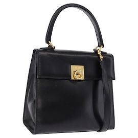 Céline CELINE Handtasche Leder 2way Schwarz Gold