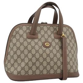 GUCCI GG Supreme Schultertasche PVC 2way Beige Gold 000 123 6004