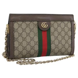 GUCCI GG Supreme Web Sherry Ophidia Chain Shoulder Bag PVC 503877