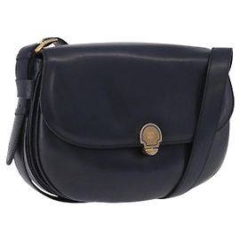 Céline CELINE Shoulder Bag Leather Navy Gold