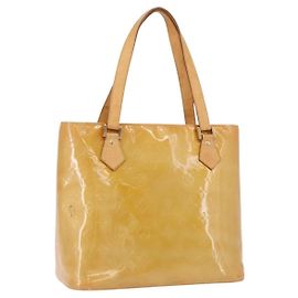 LOUIS VUITTON Monogram Vernis Houston Hand Bag Beige M91004 LV