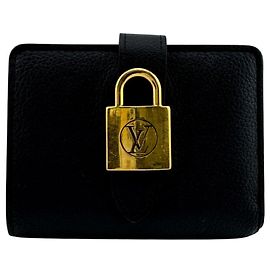 Portafoglio bi-fold Louis Vuitton in pelle di vitello nera