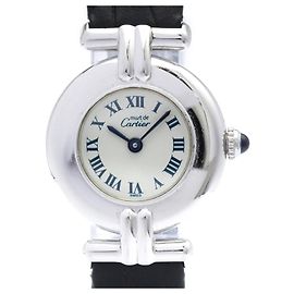 Cartier Must Colisee Silver925 Leather Quartz Damenuhr 690002