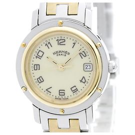 Hermès Relógio Feminino Hermes Clipper em Aço Dourado Quartz