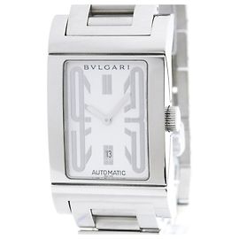 Bulgari Orologio automatico da uomo Bvlgari Rettangolo in acciaio inossidabile RT45S