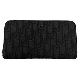 Cartera de cuero jacquard Oblique Christian Dior